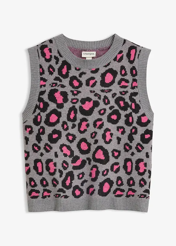 Pull sans manches en maille poilue, bonprix
