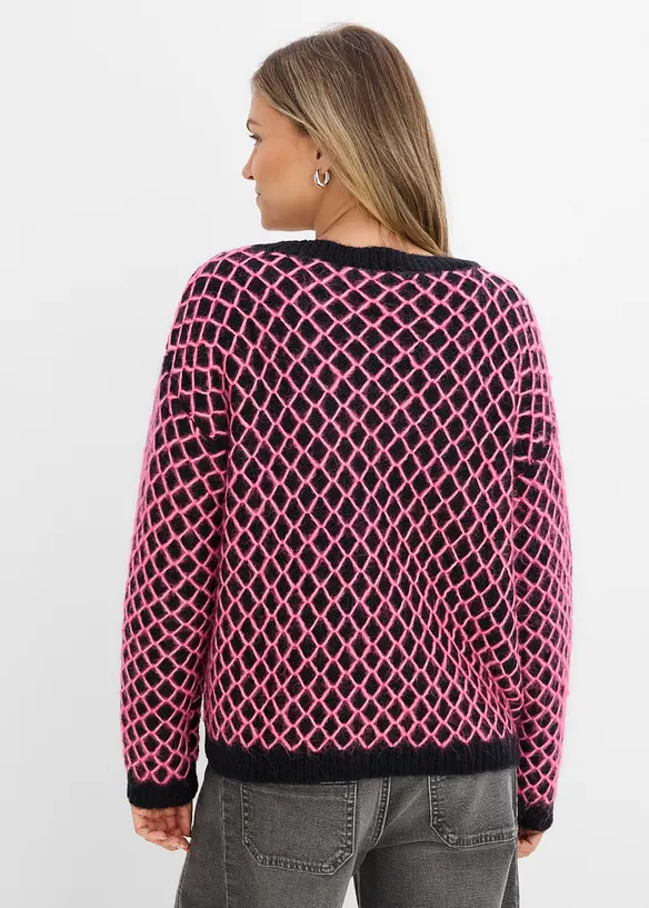 Pull boxy avec fil duveteux, bonprix