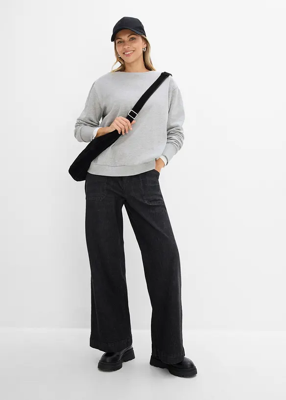 Sweat oversize et doux, coton majoritaire, bonprix