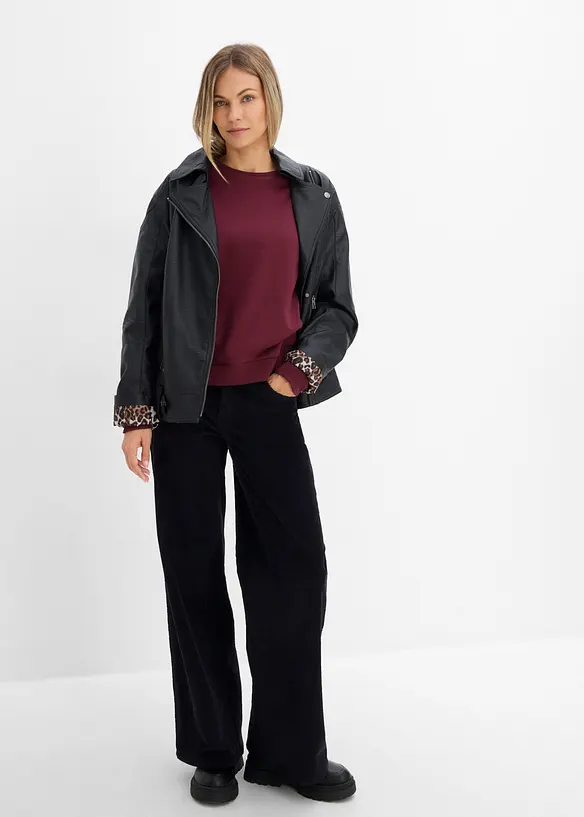 Sweat oversize doux en coton m&eacute;lang&eacute;, bonprix