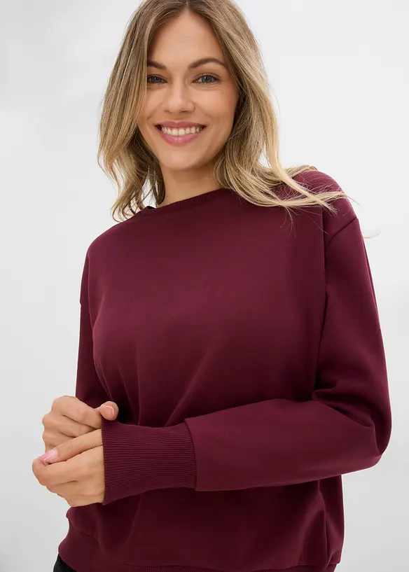 Sweat oversize doux en coton m&eacute;lang&eacute;, bonprix