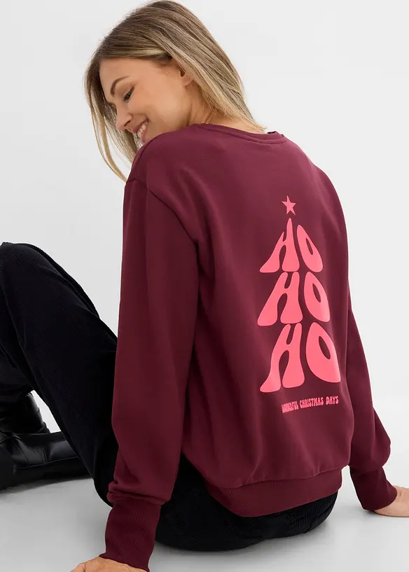 Sweat oversize doux en coton m&eacute;lang&eacute;, bonprix