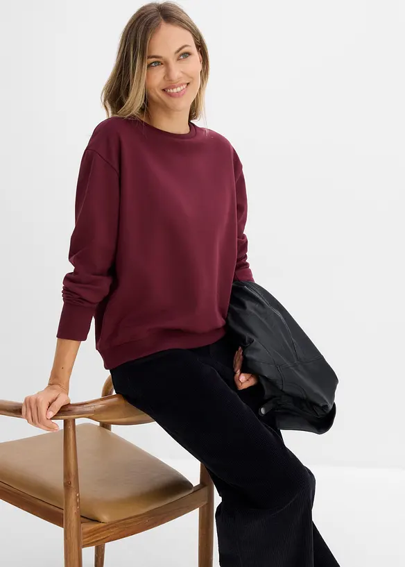 Sweat oversize doux en coton m&eacute;lang&eacute;, bonprix