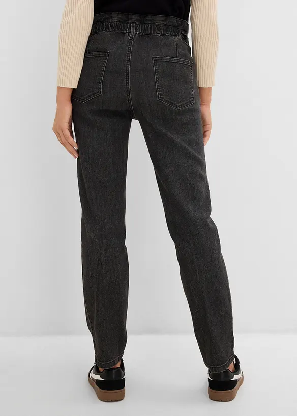 Jean Mom High Waist, taille &eacute;lastiqu&eacute;e, bonprix