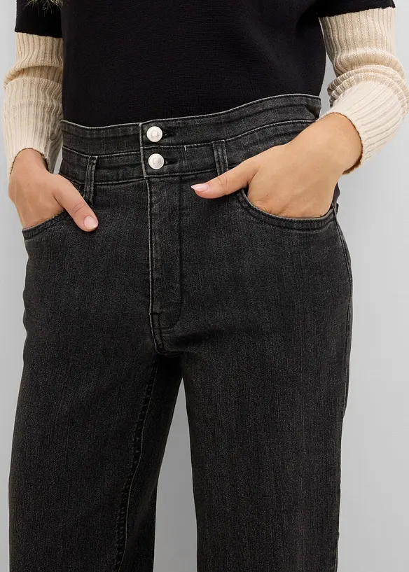 Jean Mom High Waist, taille &eacute;lastiqu&eacute;e, bonprix