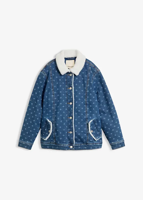 Veste en jean doubl&eacute;e sherpa, bonprix