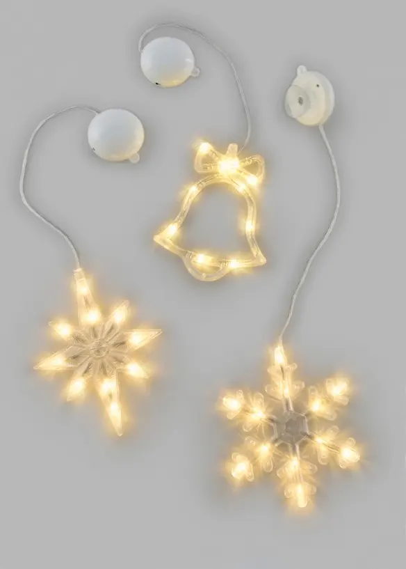 Lot de 3 d&eacute;cos suspendues LED avec ventouses, bonprix