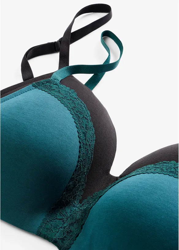 Schalen-BH ohne B&uuml;gel mit Bio-Baumwolle (2er Pack), bonprix