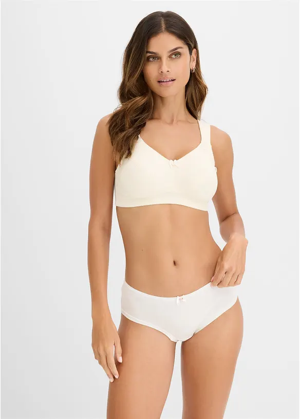 Lot de 2&nbsp;soutiens-gorge sans armatures, coton, bonprix