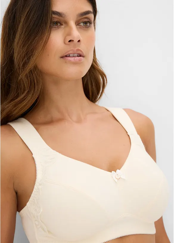 Lot de 2&nbsp;soutiens-gorge sans armatures, coton, bonprix