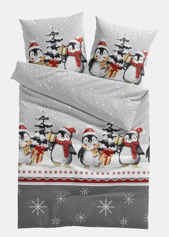 Parure de lit en flanelle de coton m&eacute;lang&eacute;, bonprix