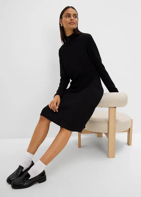 Knielanges Minikleid mit Turtleneck, bonprix