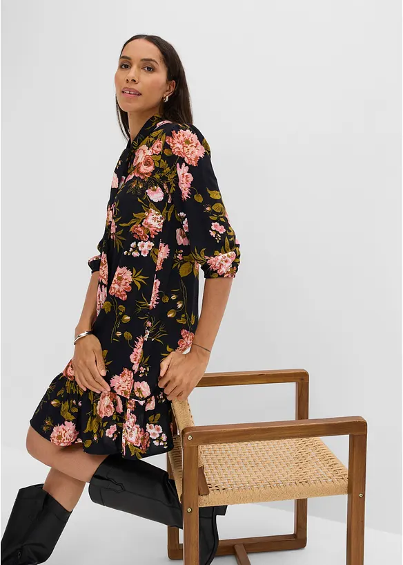 Kleid mit Schluppenkragen, bonprix