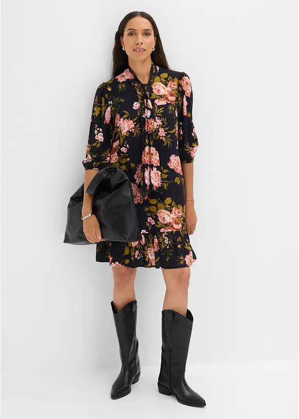 Kleid mit Schluppenkragen, bonprix