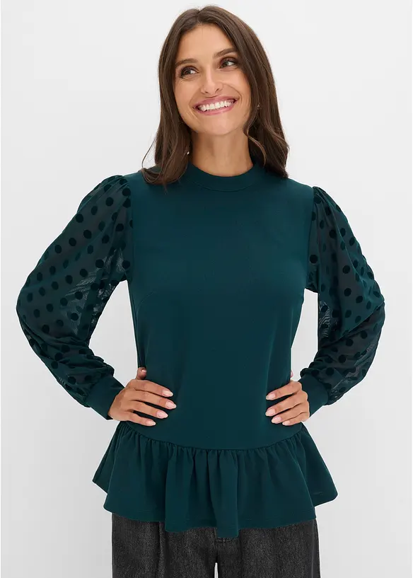 T-shirt &agrave; manches longues en mesh, bonprix
