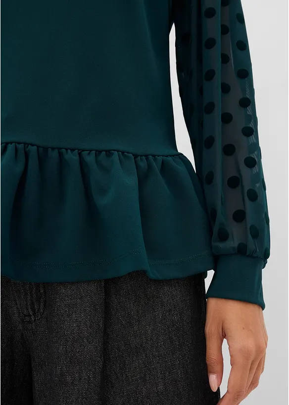 T-shirt &agrave; manches longues en mesh, bonprix
