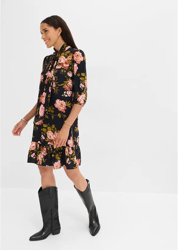 Kleid mit Schluppenkragen, bonprix