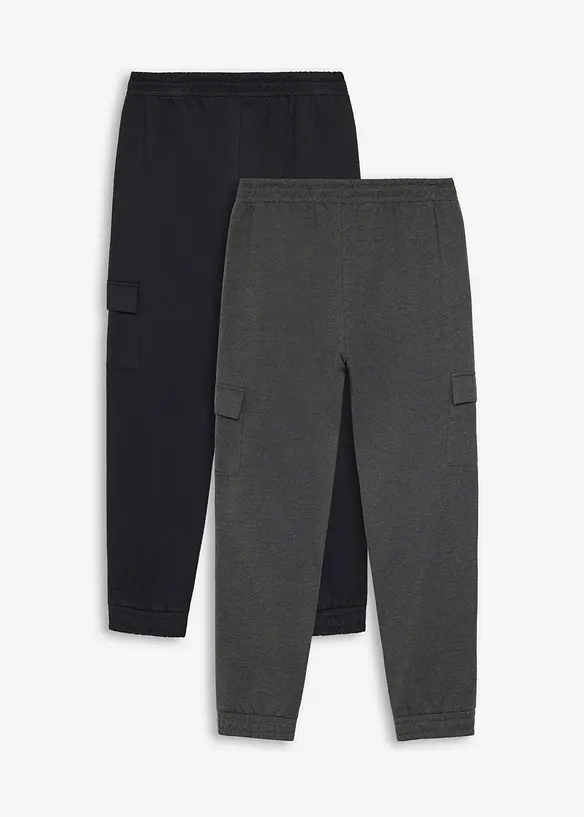 Lot de 2&nbsp;pantalons sweat cargo, bonprix