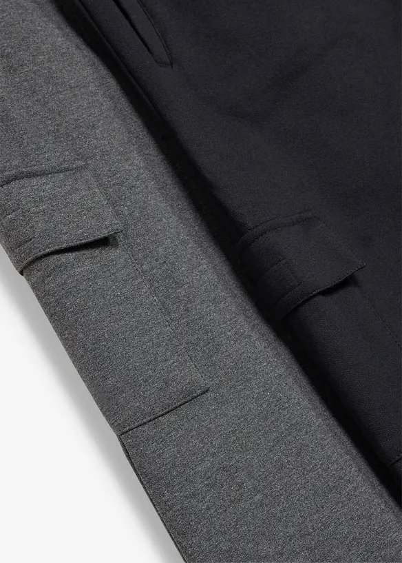 Lot de 2&nbsp;pantalons sweat cargo, bonprix