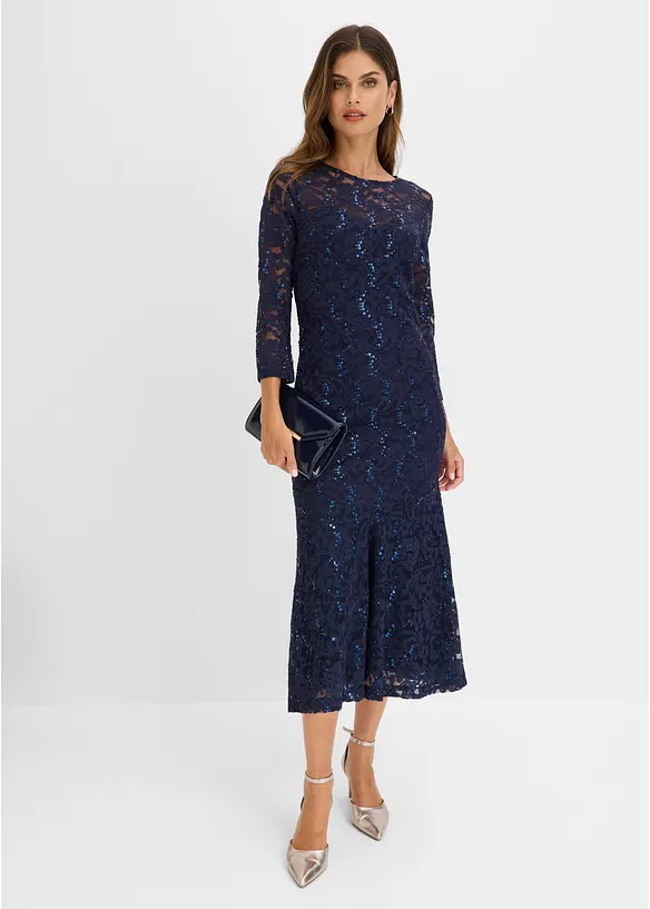 Robe &agrave; dentelle et sequins, bonprix