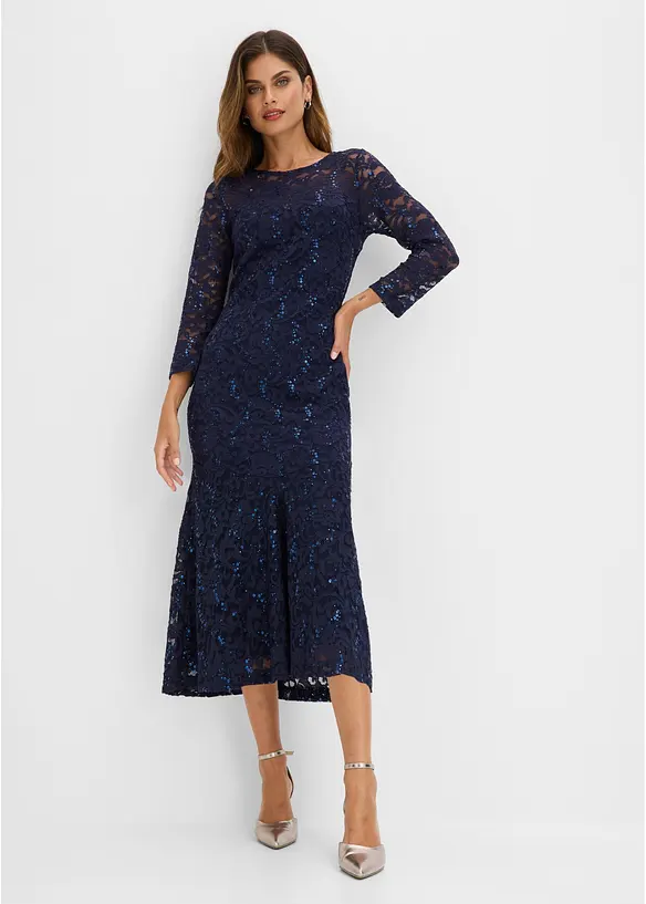 Robe &agrave; dentelle et sequins, bonprix