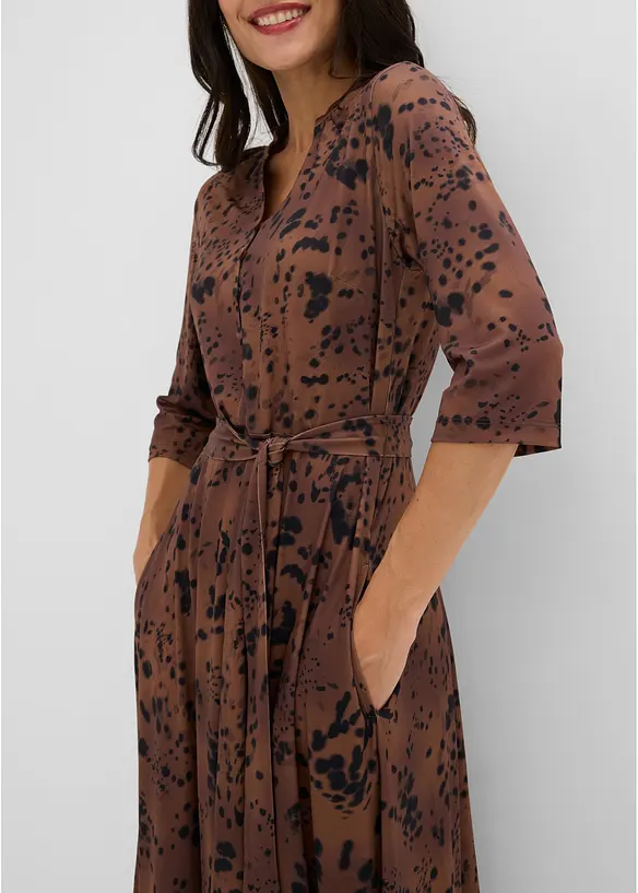 Robe en jersey avec lien &agrave; nouer, bonprix
