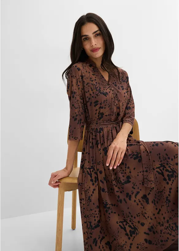 Robe en jersey avec lien &agrave; nouer, bonprix