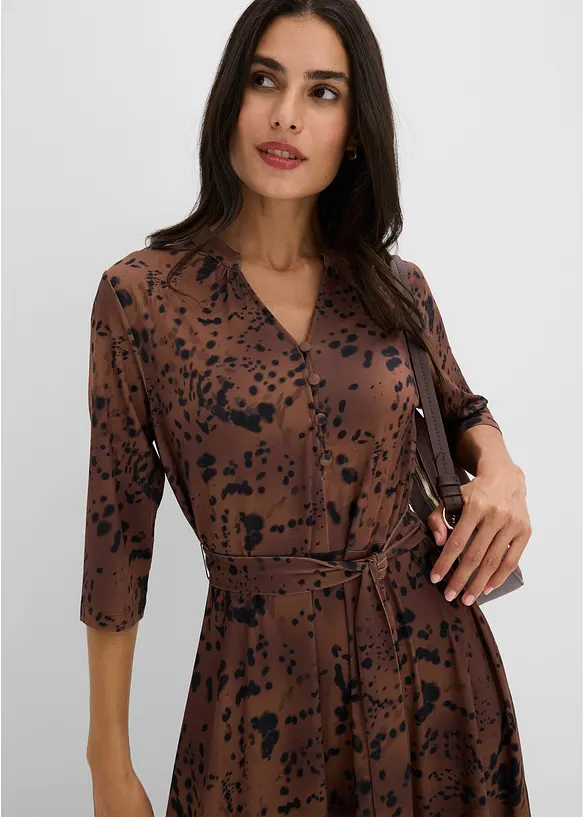 Robe en jersey avec lien &agrave; nouer, bonprix
