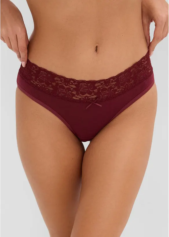 Lot de 5 slips &agrave; dentelle, bonprix
