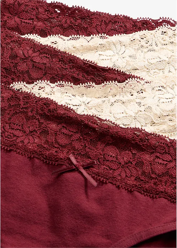 Lot de 5 slips &agrave; dentelle, bonprix
