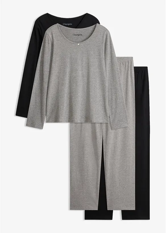 Pyjama aus reiner Baumwolle (2er Pack), bonprix
