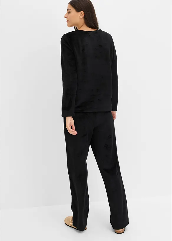 Loungewear Hausanzug aus Kuschelfleece mit Stickerei, bonprix