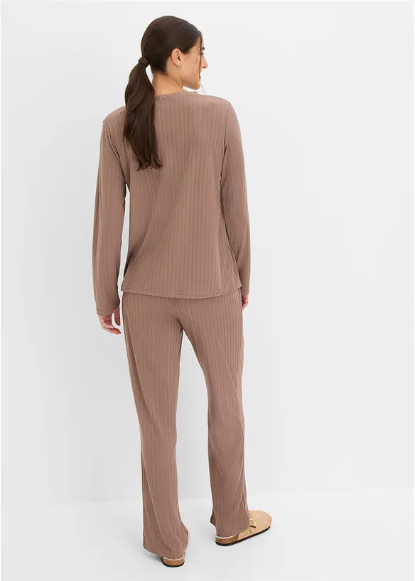 Loungewear Hausanzug aus weichem Pointelle-Jersey, bonprix