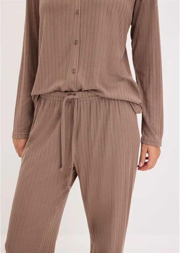 Loungewear Hausanzug aus weichem Pointelle-Jersey, bonprix