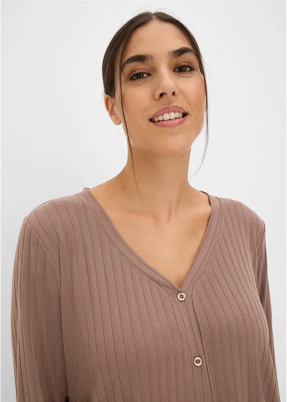 Loungewear Hausanzug aus weichem Pointelle-Jersey, bonprix