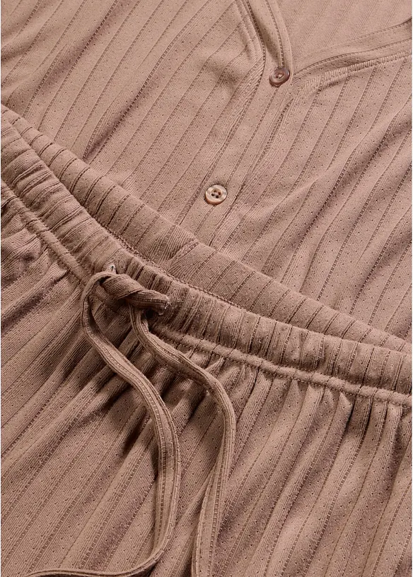 Loungewear Hausanzug aus weichem Pointelle-Jersey, bonprix