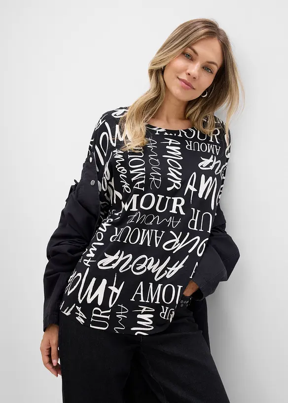 Oversize-Shirt aus Baumwoll-Viskose-Mix, bonprix