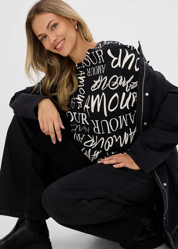 Oversize-Shirt aus Baumwoll-Viskose-Mix, bonprix