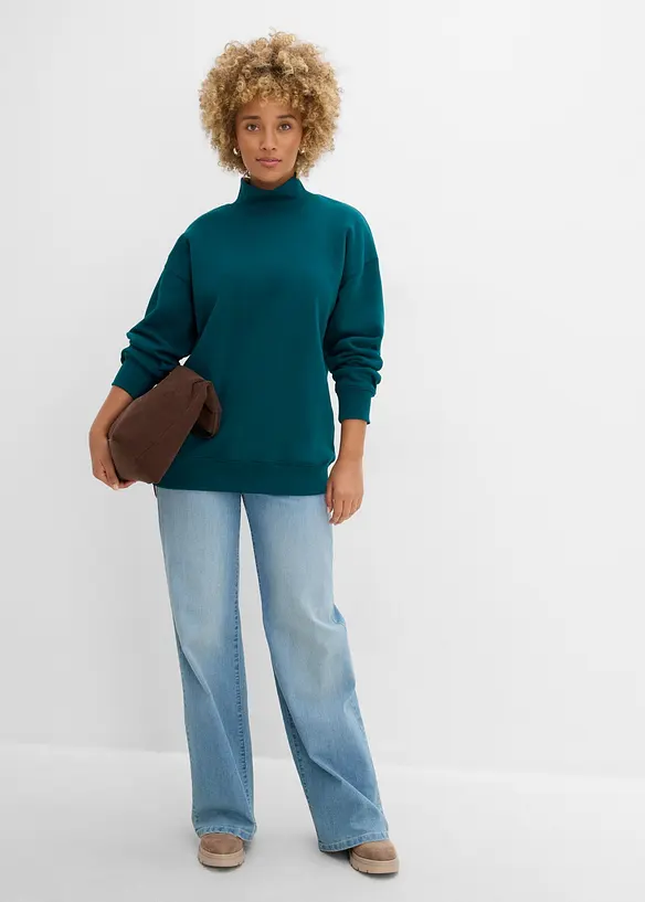 Sweat-shirt &agrave; col roul&eacute;, bonprix