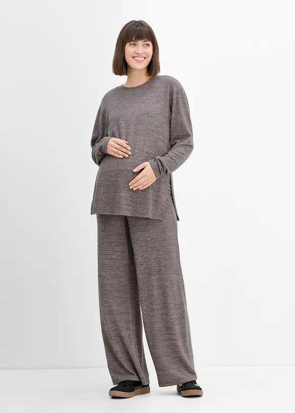 Bequemes Umstandsset in Strick-Optik aus Stillshirt und Hose, bonprix