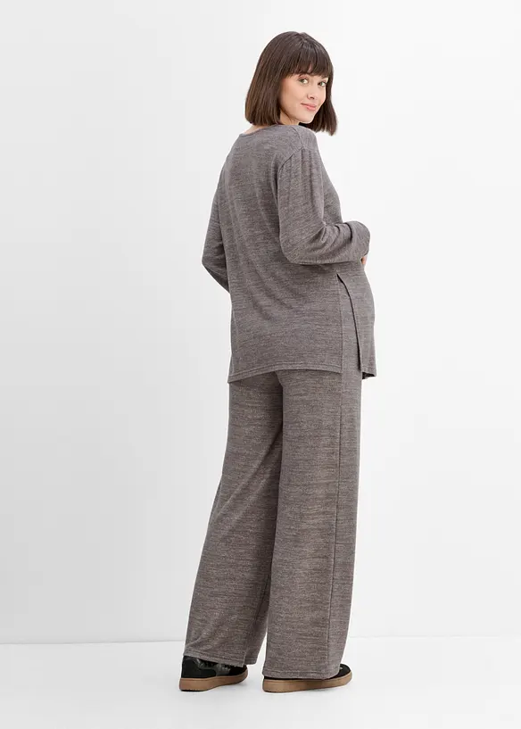 Bequemes Umstandsset in Strick-Optik aus Stillshirt und Hose, bonprix