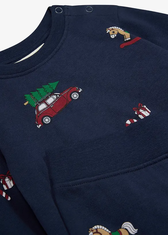 Ensemble adorable sweat et pantalon 100% coton, motif No&euml;l (2 pces), bonprix