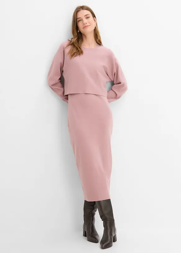 Robe et pull en maille (ens. 2 pces), bonprix