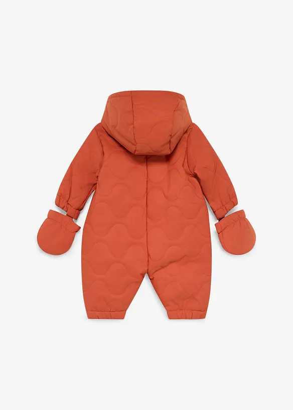 Wattierter Baby Overall mit abkn&ouml;pfbaren Handschuhen, bonprix
