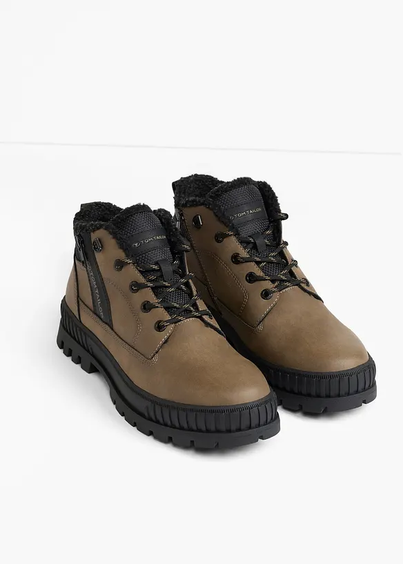 Boots lac&eacute;es Tom Tailor &agrave; semelle crant&eacute;e, Tom Tailor