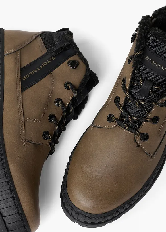 Boots lac&eacute;es Tom Tailor &agrave; semelle crant&eacute;e, Tom Tailor