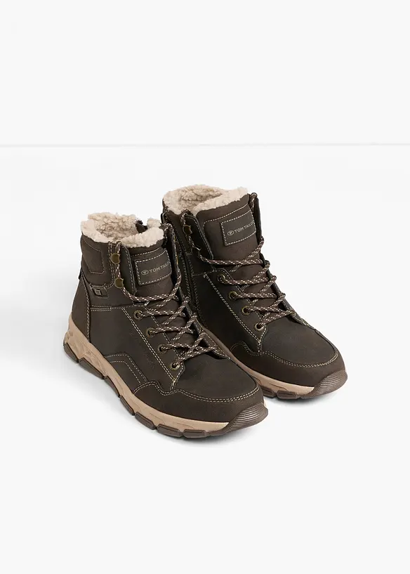 Boots lac&eacute;es Tom Tailor &agrave; semelle crant&eacute;e, Tom Tailor