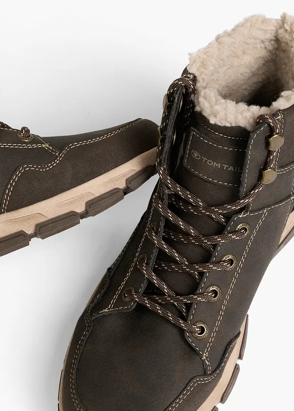 Boots lac&eacute;es Tom Tailor &agrave; semelle crant&eacute;e, Tom Tailor