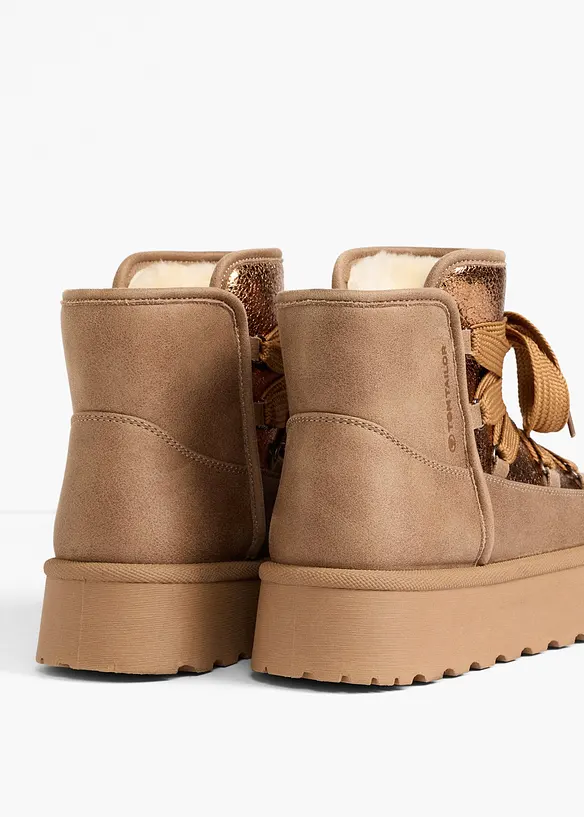 Boots lac&eacute;es Tom Tailor doubl&eacute;es, Tom Tailor