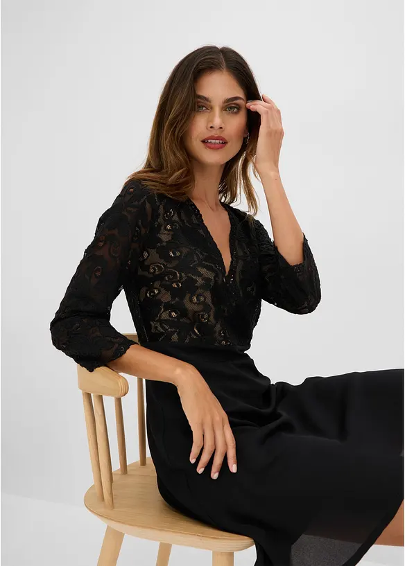 Robe cocktail &agrave; dentelle, bonprix